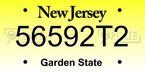 56592T2 New Jersey License Plate