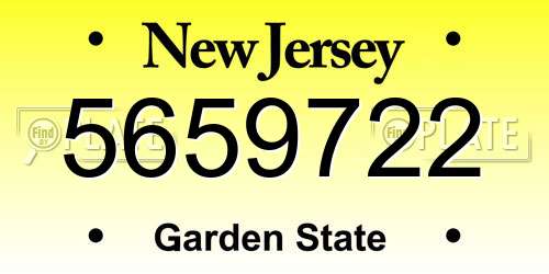 5659722 New Jersey License Plate