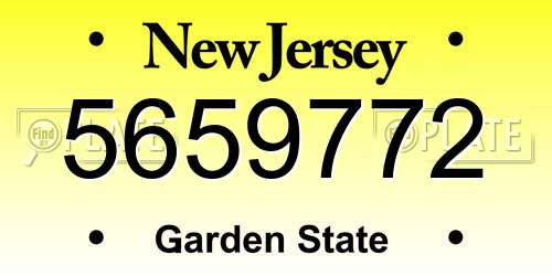 5659772 New Jersey License Plate
