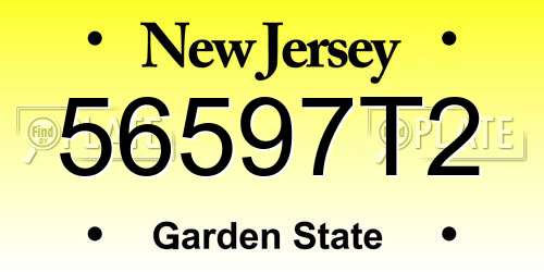 56597T2 New Jersey License Plate