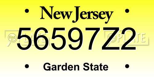 56597Z2 New Jersey License Plate