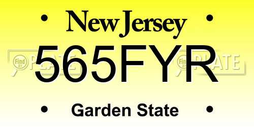 565FYR New Jersey License Plate