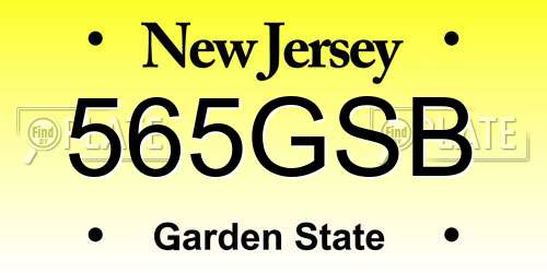 565GSB New Jersey License Plate