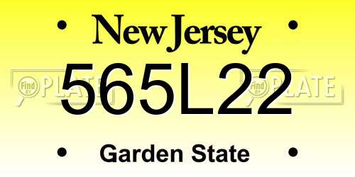 565L22 New Jersey License Plate