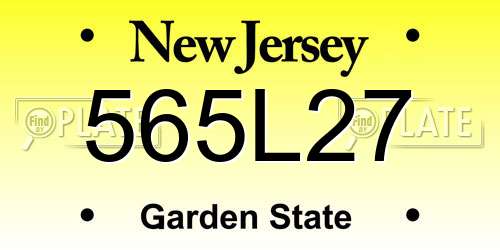 565L27 New Jersey License Plate