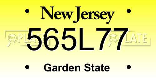 565L77 New Jersey License Plate