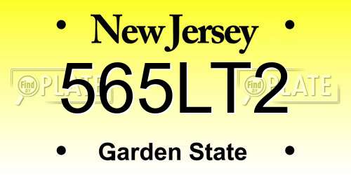 565LT2 New Jersey License Plate
