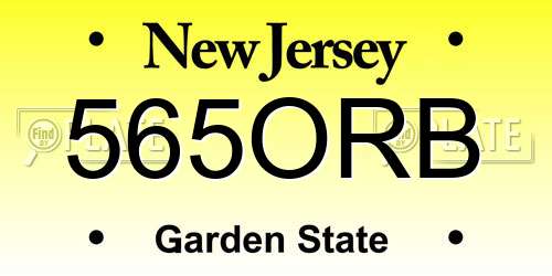 565ORB New Jersey License Plate