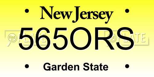 565ORS New Jersey License Plate