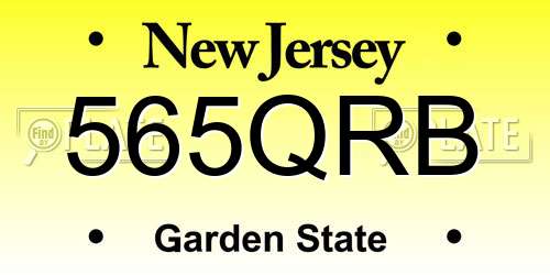565QRB New Jersey License Plate