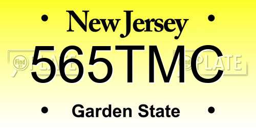 565TMC New Jersey License Plate