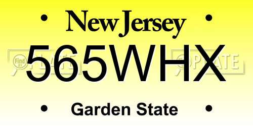 565WHX New Jersey License Plate