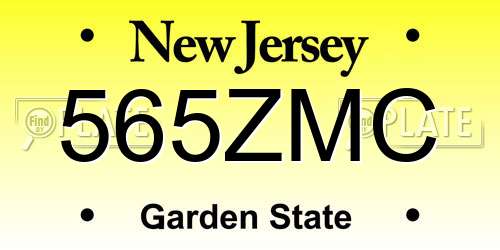 565ZMC New Jersey License Plate