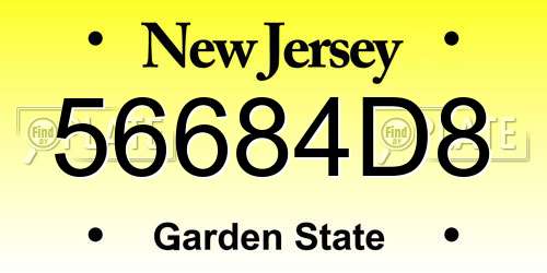 56684D8 New Jersey License Plate