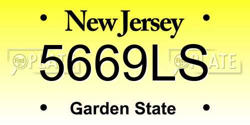 5669LS New Jersey License Plate
