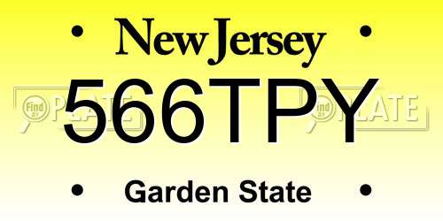 566TPY New Jersey License Plate