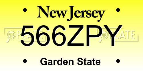 566ZPY New Jersey License Plate