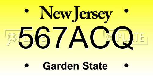 567ACQ New Jersey License Plate