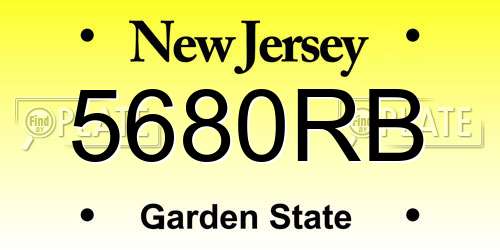 5680RB New Jersey License Plate