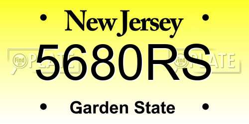 5680RS New Jersey License Plate