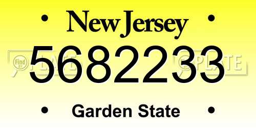 5682233 New Jersey License Plate