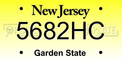 5682HC New Jersey License Plate