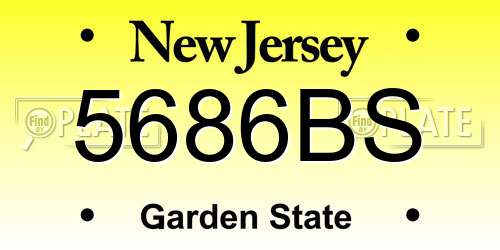 5686BS New Jersey License Plate