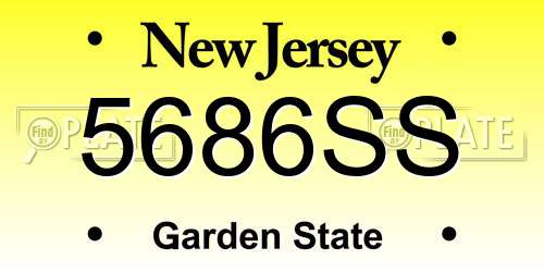5686SS New Jersey License Plate