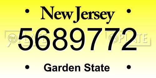5689772 New Jersey License Plate