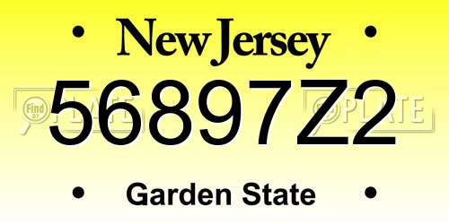 56897Z2 New Jersey License Plate