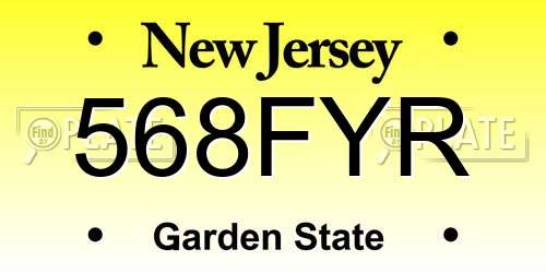568FYR New Jersey License Plate