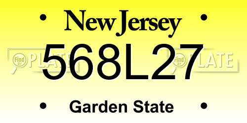 568L27 New Jersey License Plate