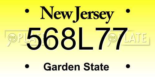 568L77 New Jersey License Plate