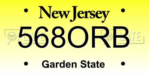 568ORB New Jersey License Plate