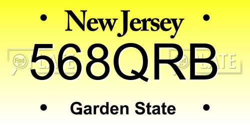 568QRB New Jersey License Plate