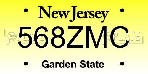 568ZMC New Jersey License Plate