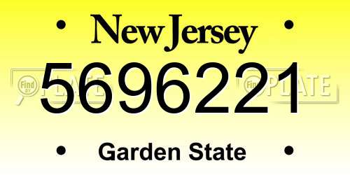 5696221 New Jersey License Plate