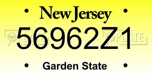 56962Z1 New Jersey License Plate
