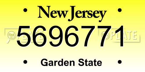 5696771 New Jersey License Plate