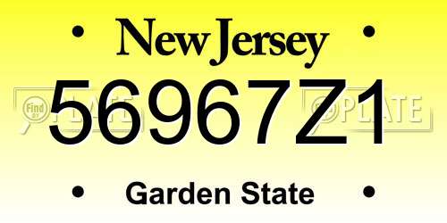 56967Z1 New Jersey License Plate