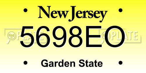 5698EO New Jersey License Plate