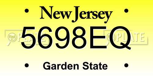 5698EQ New Jersey License Plate
