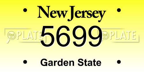 5699 New Jersey License Plate
