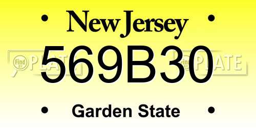 569B30 New Jersey License Plate