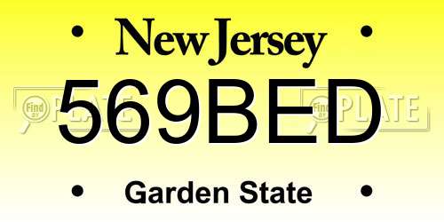 569BED New Jersey License Plate