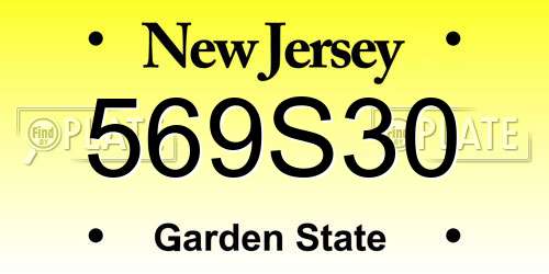 569S30 New Jersey License Plate