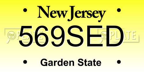 569SED New Jersey License Plate