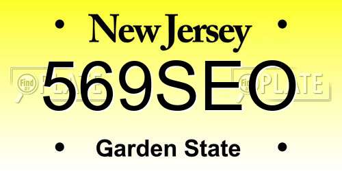 569SEO New Jersey License Plate