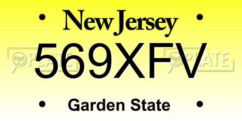 569XFV New Jersey License Plate