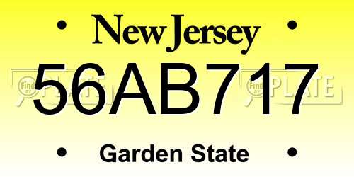56AB717 New Jersey License Plate
